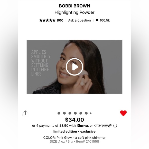 *Brand New*No Box* Bobbi Brown MINI Hifhlighting powder in “Pink Glow” - Picture 5 of 9